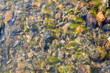 Stones under water