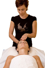 Woman Receives Facial Massage