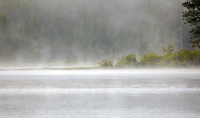 Fog above a lake