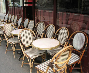 Bistro chairs in cafe