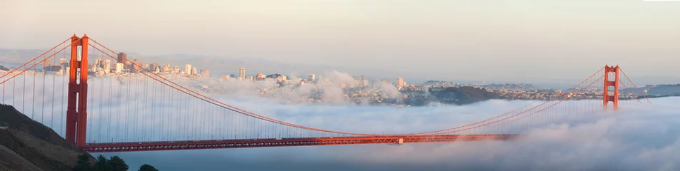 Wall murals Golden Gate Bridge Golden Gate Bridge and San Francisco panorama
