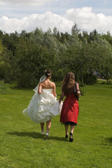 Naklejka premium mariée et témoin de dos