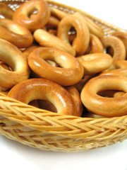 ring bagels on wattled plate