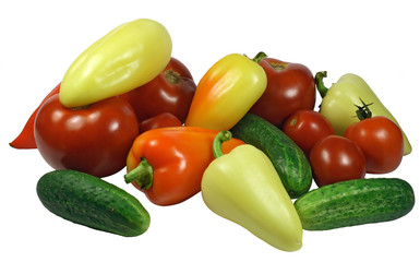 Isolated Fresh Vegetables