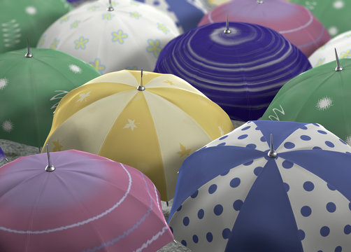 Colorful umbrelas