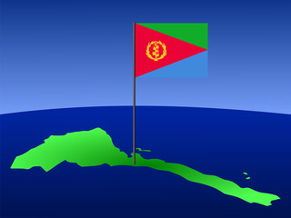 map of Eritrea with flag
