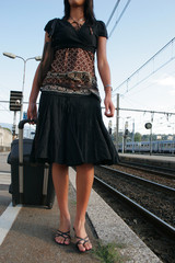Woman leaving on a journey