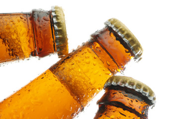 Close-up of bottles of beer