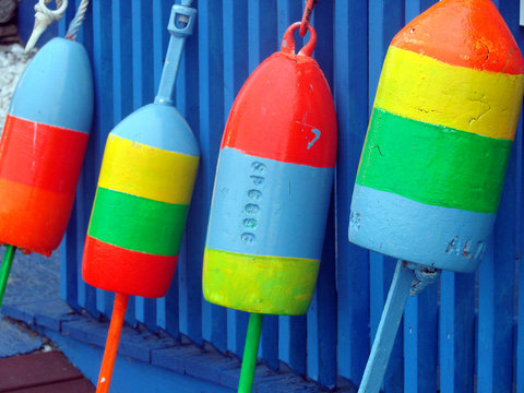Colorful Bouys at Dockside