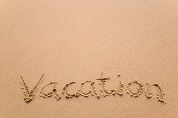 Vacation in sand horizontal