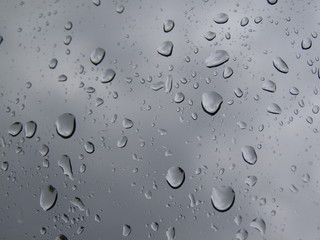 Raindrops on glass