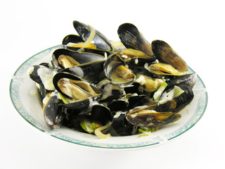 Assiette de moules à la crème