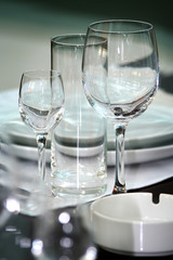 Waiting for celebration  / wineglasses