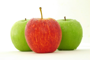 Red and green fresh apples