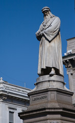 Obraz premium Statue of Leonardo de Vinci, Milan