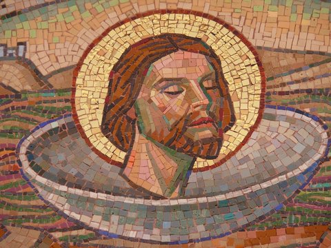 Jesus Christ, mosaic tiles, orthodox, byzantine church