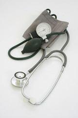 sphygmomanometer and stethoscope 