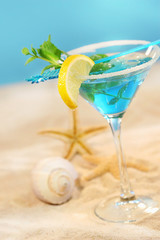 Blue tropical summer drink