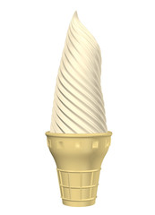 Big Vanilla Cone on White
