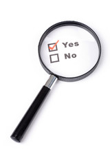 questionnaire and magnifier