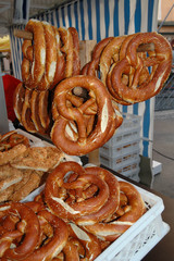 Pretzels, town market, Salzburg, Austria