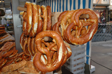 Pretzels, town market, Salzburg, Austria
