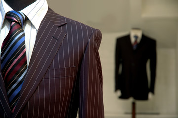 Suits on shop mannequins