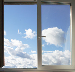Window and clouds