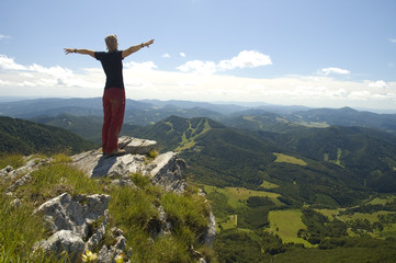 At the top
