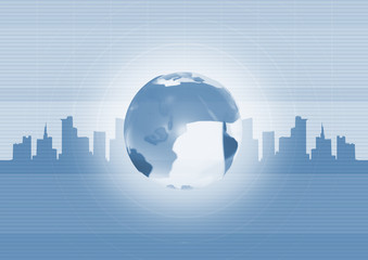 globe and skyline © fotoflash