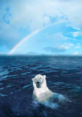 Crédence de cuisine en verre imprimé Ours polaire ours polaire