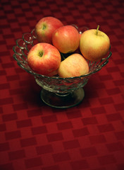 Gala Apples in Glass Dish