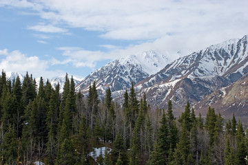 Snow melting on Alaska Range