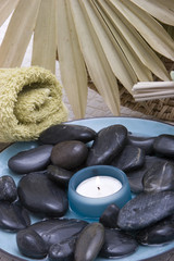 Spa stones and candle