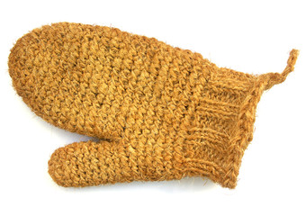 gant de toilette en fibres naturelles