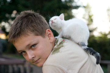 boy and his pet
