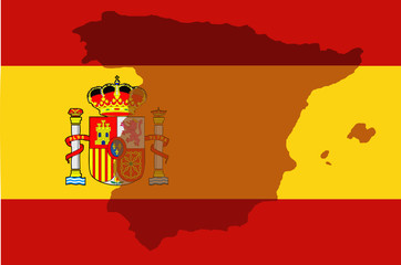 Fototapeta premium Fond de carte Espagne devant drapeau