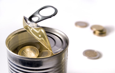 coins in a can