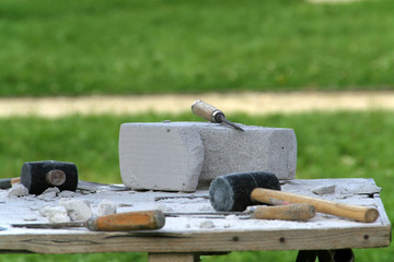 outils d'un tailleur de pierre