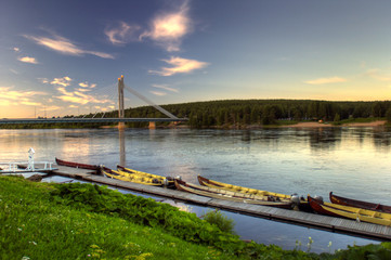 canoe in the river