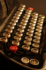 Old typewriter in sepia