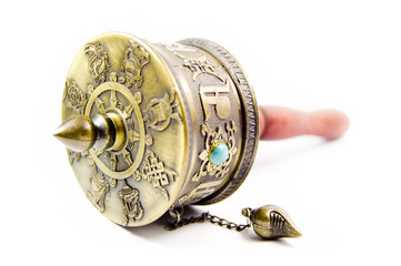 prayer wheels isolated in white © WONG SZE FEI