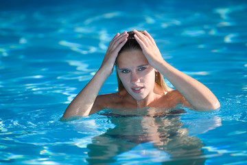 Swimming girl