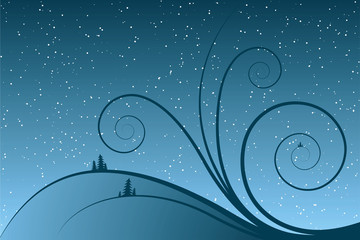 Abstract winter scrolls