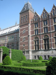 A view of the Facade of the Rijksmuseum in Amsterdam