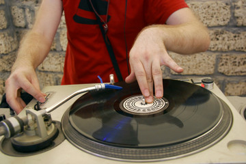 dj at sound mixer