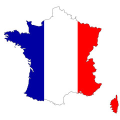 Fond de carte "Drapeau France" d&eacute;tour&eacute;