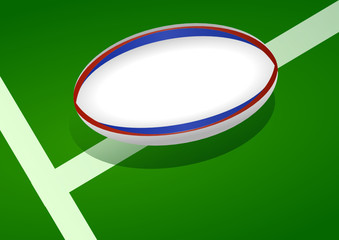 Ballon de rugby sur le terrain