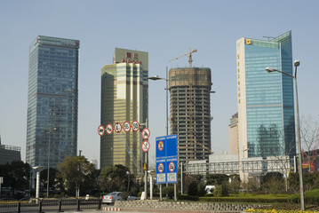 Fototapeta na wymiar Highrises in Shanghai