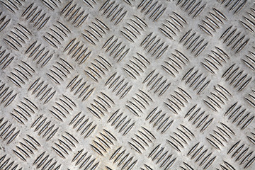 Metal plate floor grip close up abstract background.